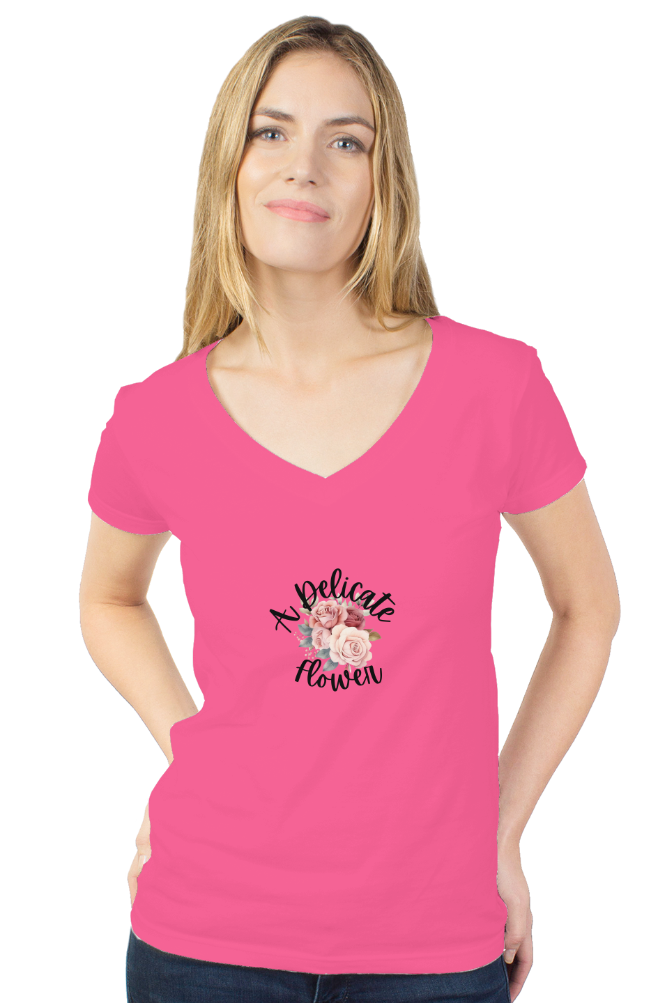Delicate Flower women's v neck