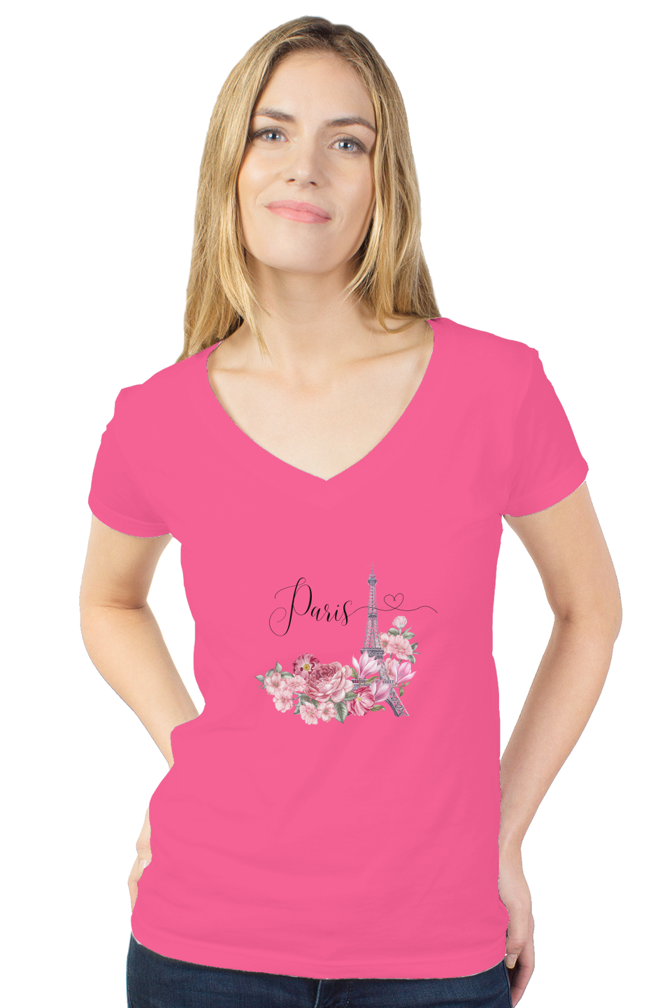 Paris women's tultex v neck